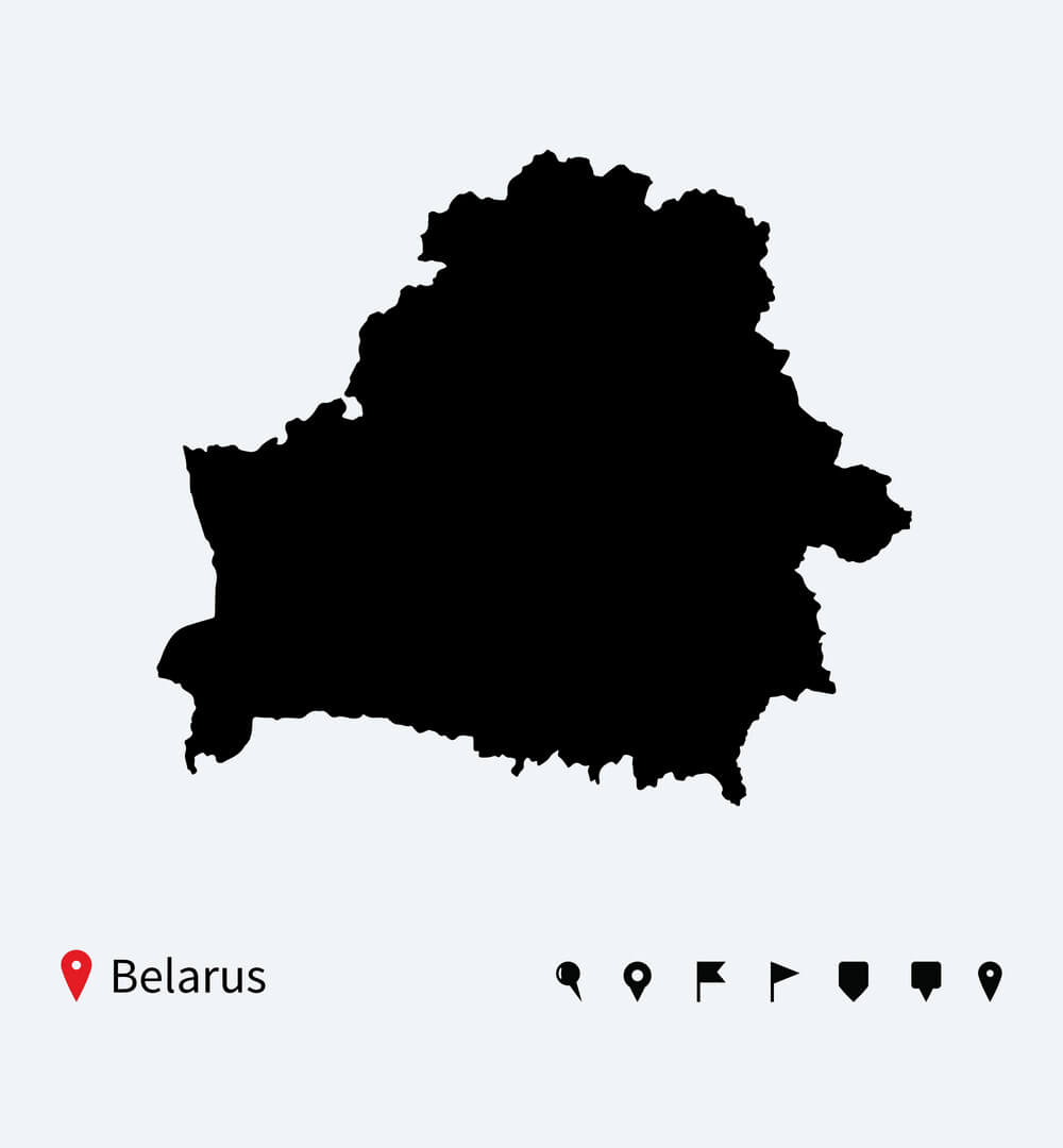 Printable Belarus Map With Navigation Pins
