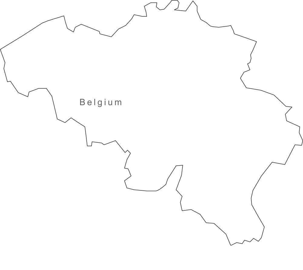 Printable Belgium Map Black White Outline