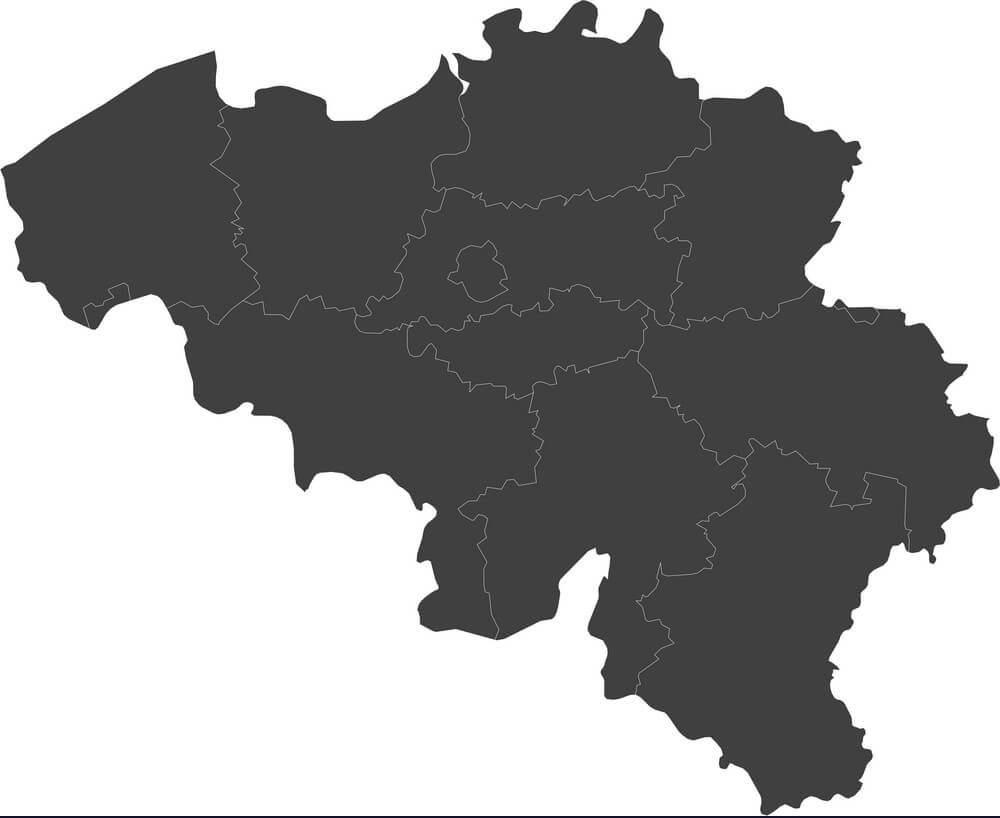 Printable Belgium Map Split Into Regions
