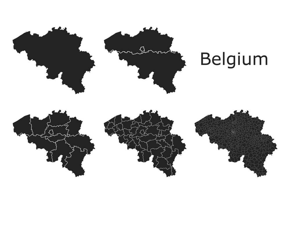 Printable Belgium Map With Regional Division