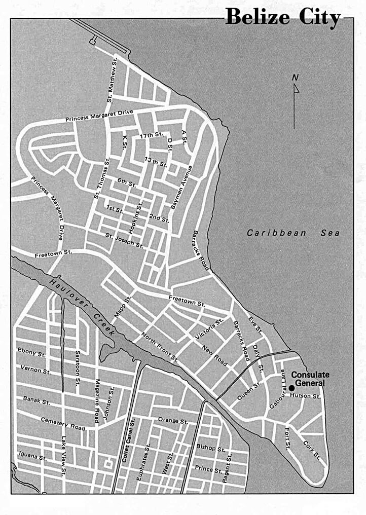 Printable Belize City Map