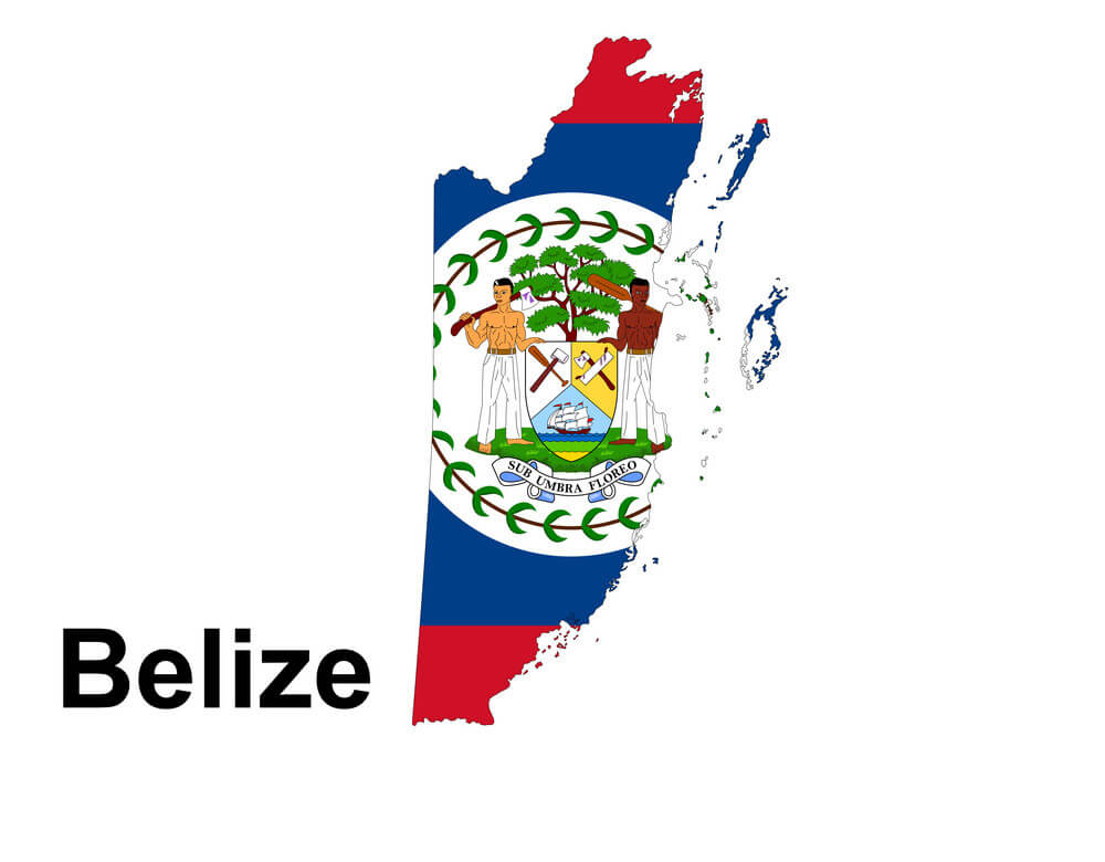 Printable Belize Flag Map