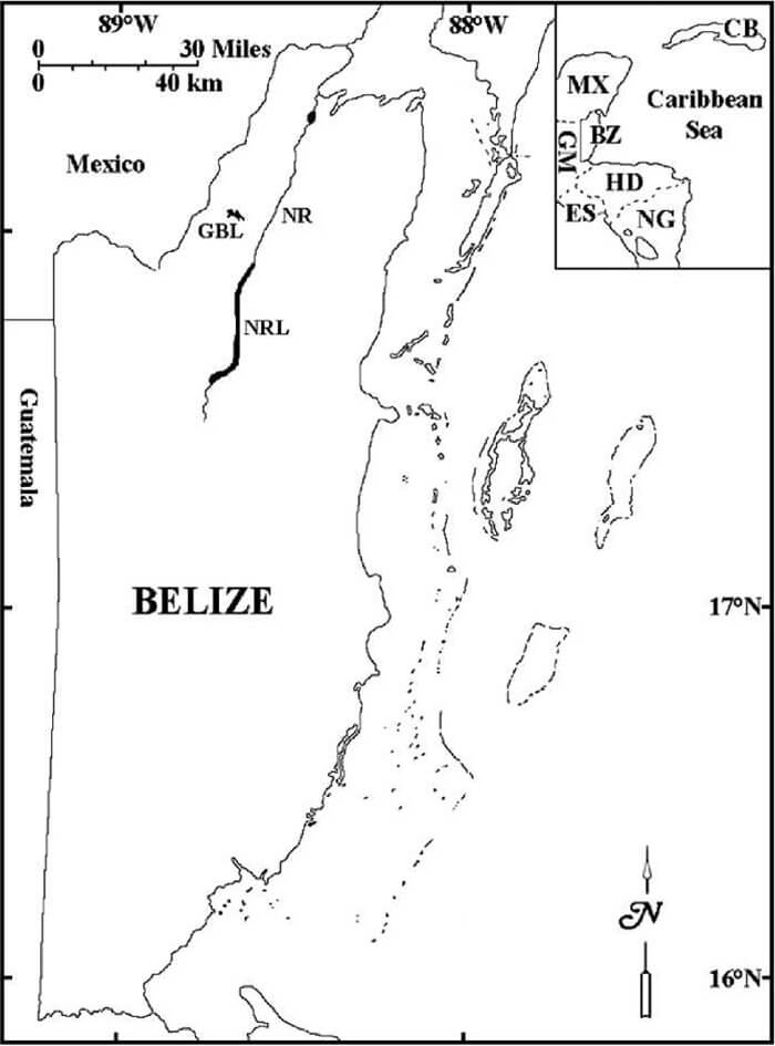 Printable Belize Location On Map