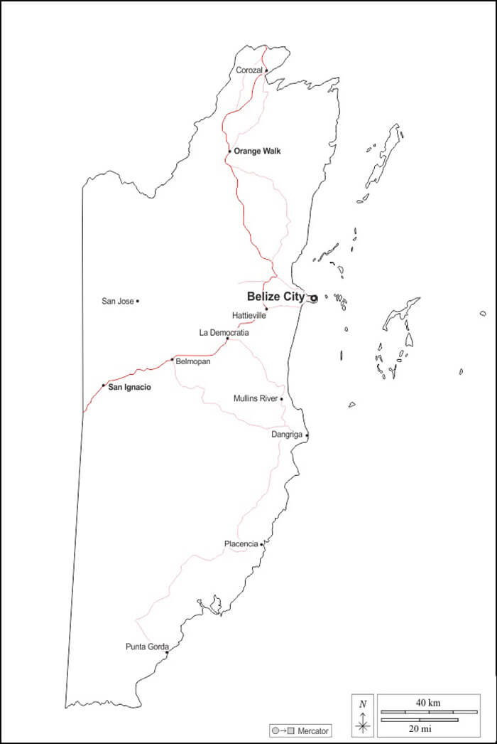 Printable Belize Map Location
