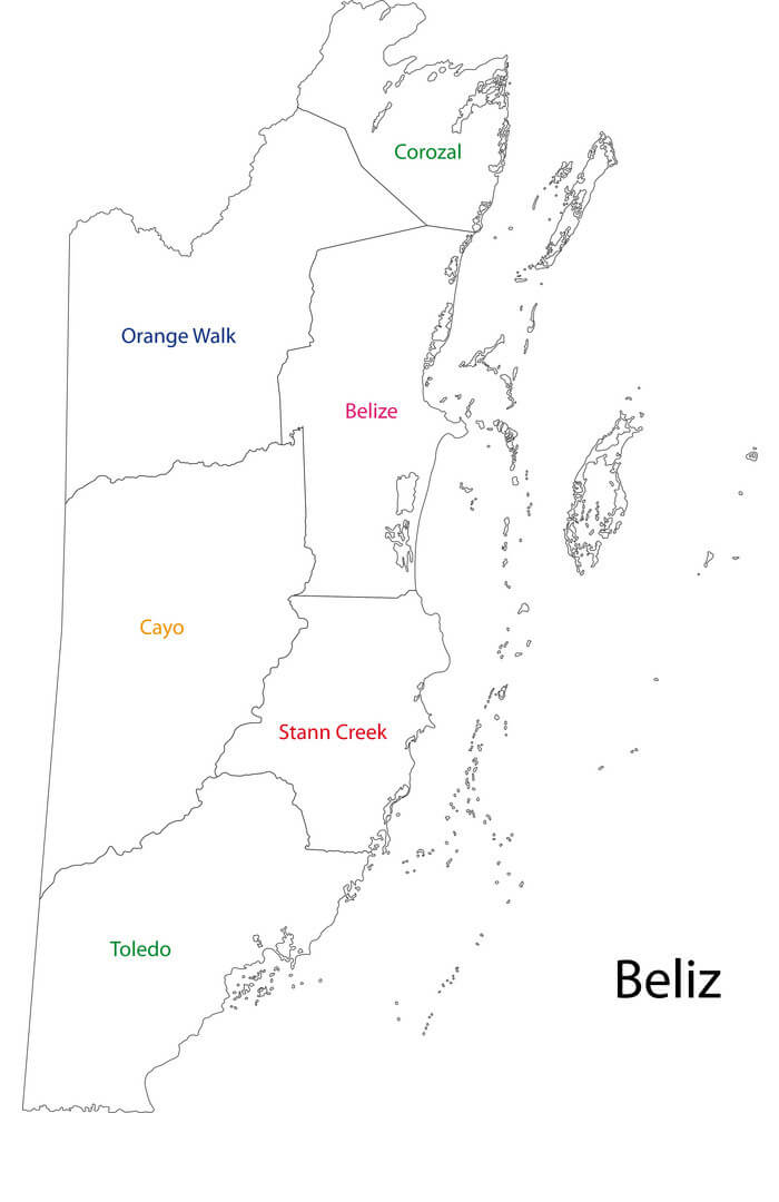 Printable Belize Map Of Country