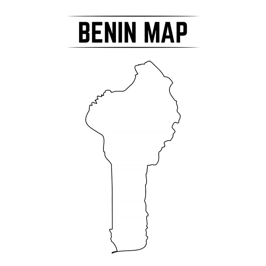 Printable Benin Map Africa