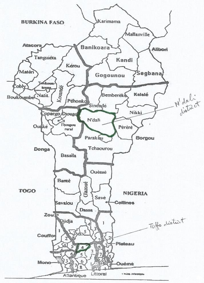 Printable Benin Map With Regions