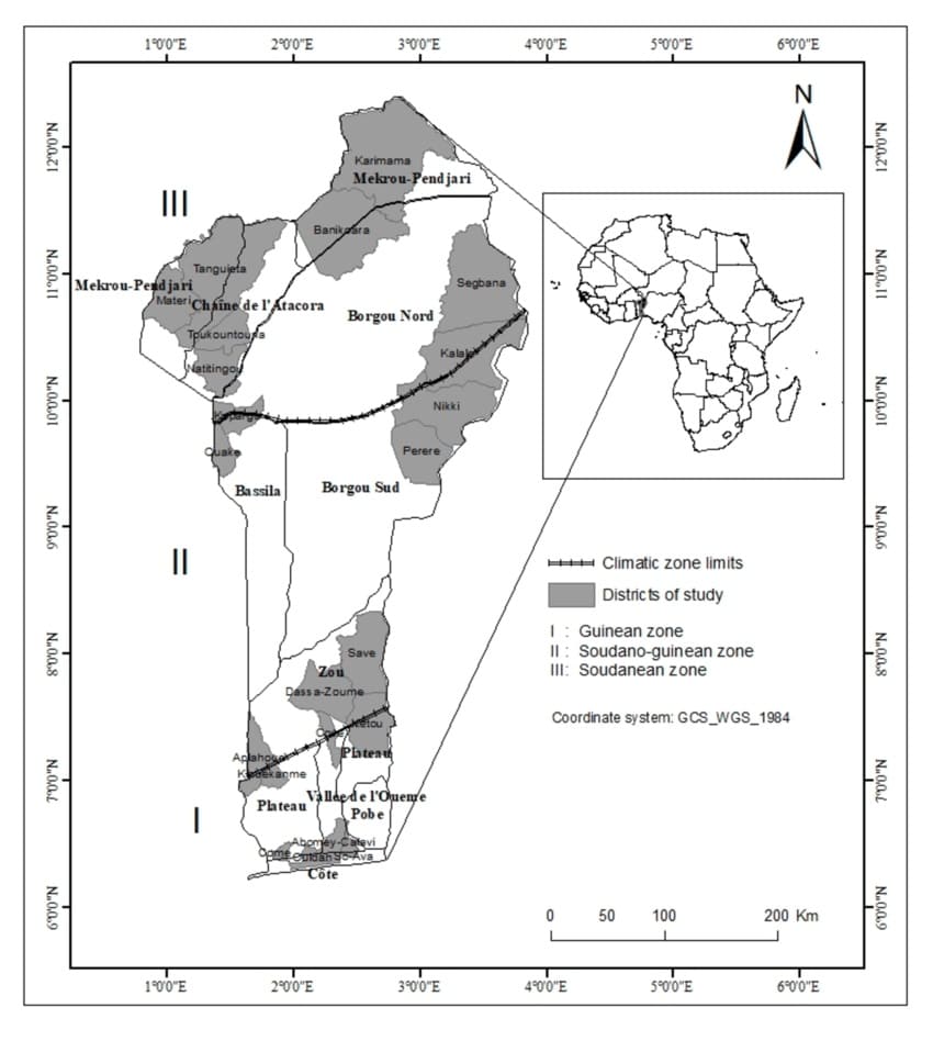 Printable Benin Physical Map