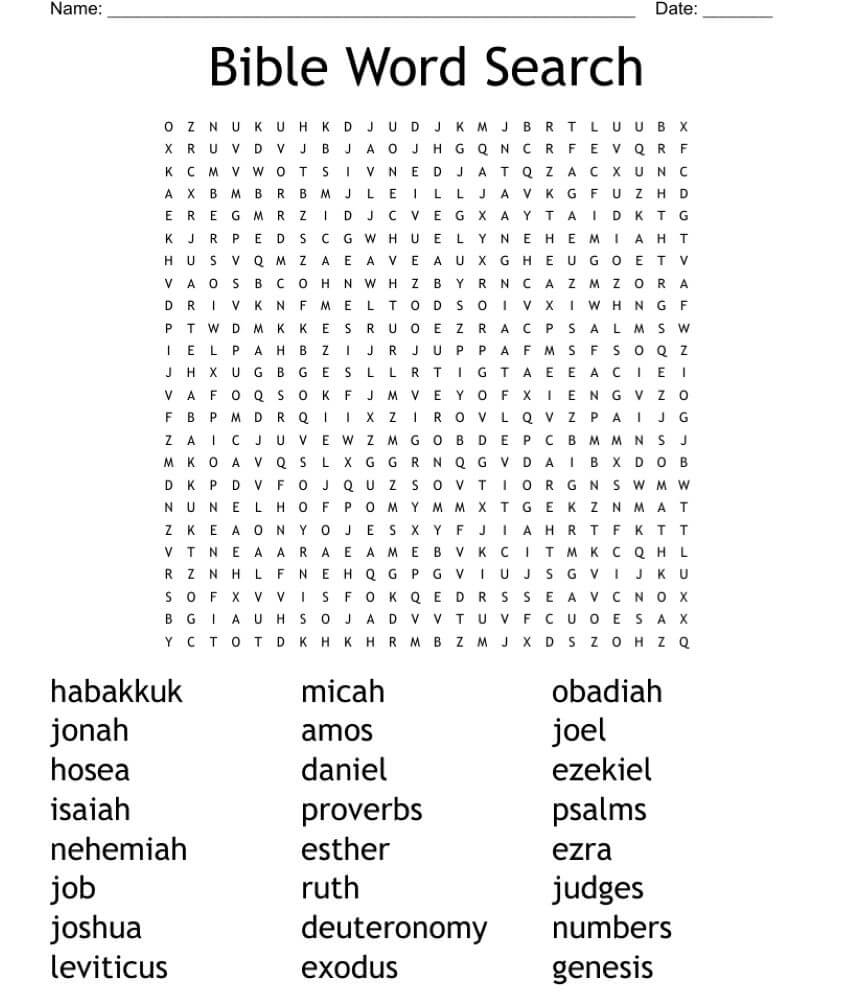 Printable Bible Characters Word Search - Sheet 17