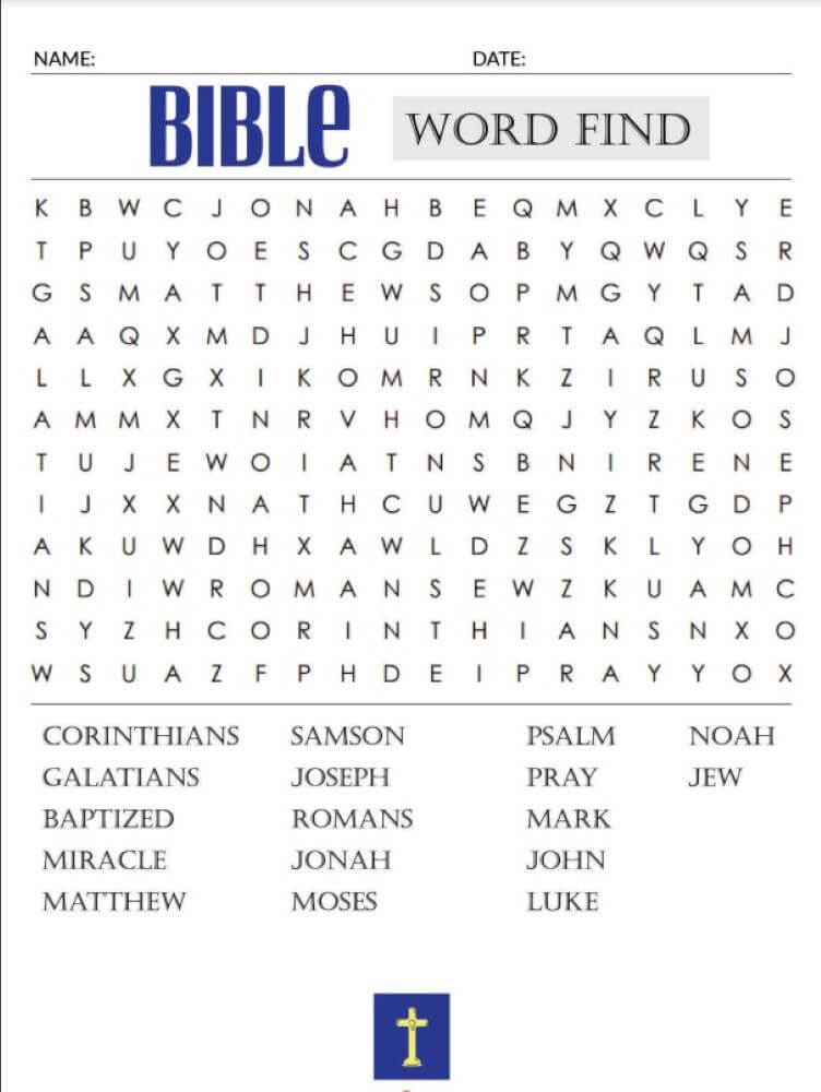 Printable Bible Word Search - Sheet 2