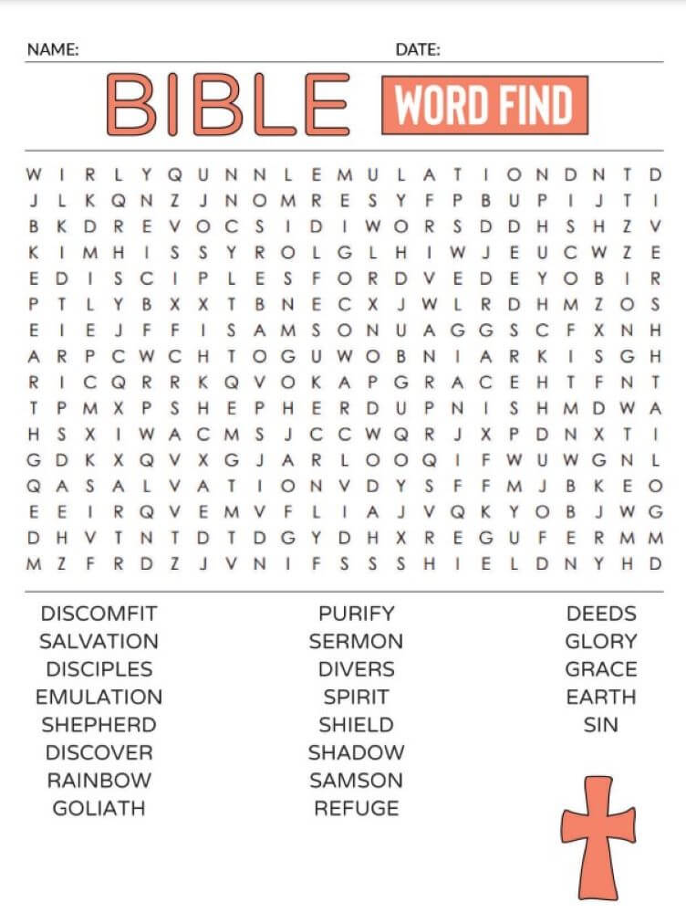 Printable Bible Word Search - Sheet 8