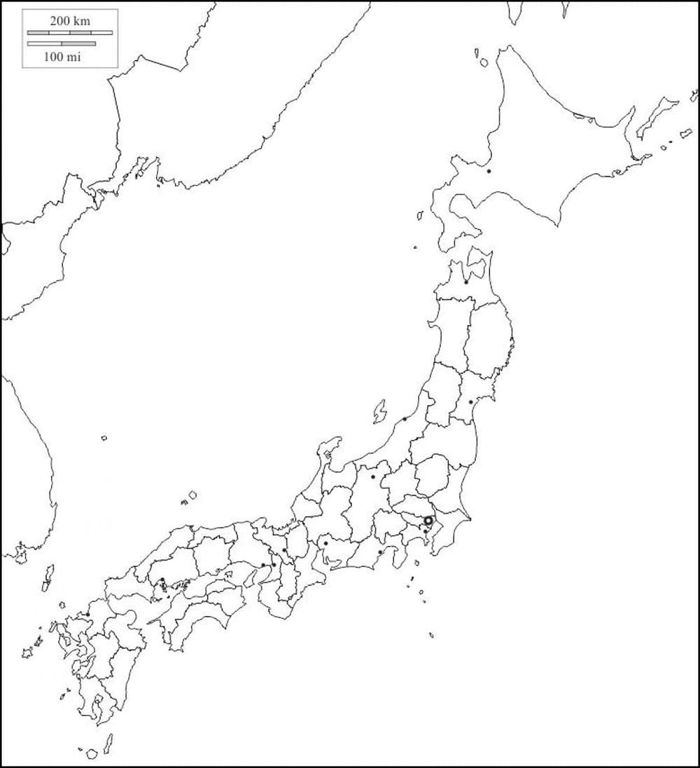 Printable Blank Map Of Japan