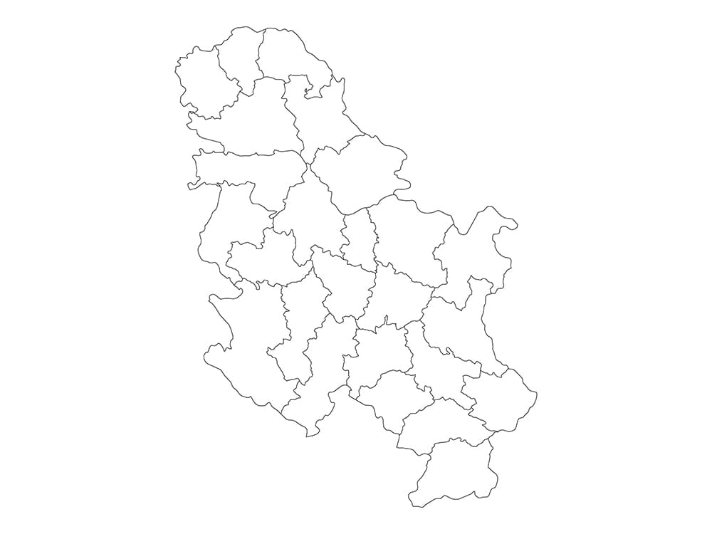 Printable Blank Map Of Serbia