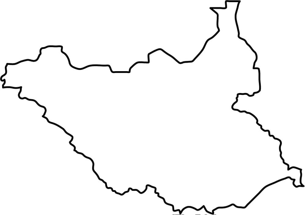 Printable Blank South Sudan Map