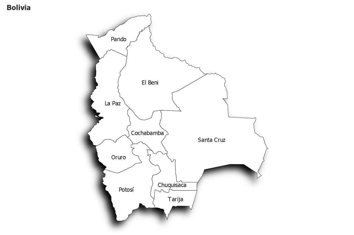 Printable Bolivia Map Cities