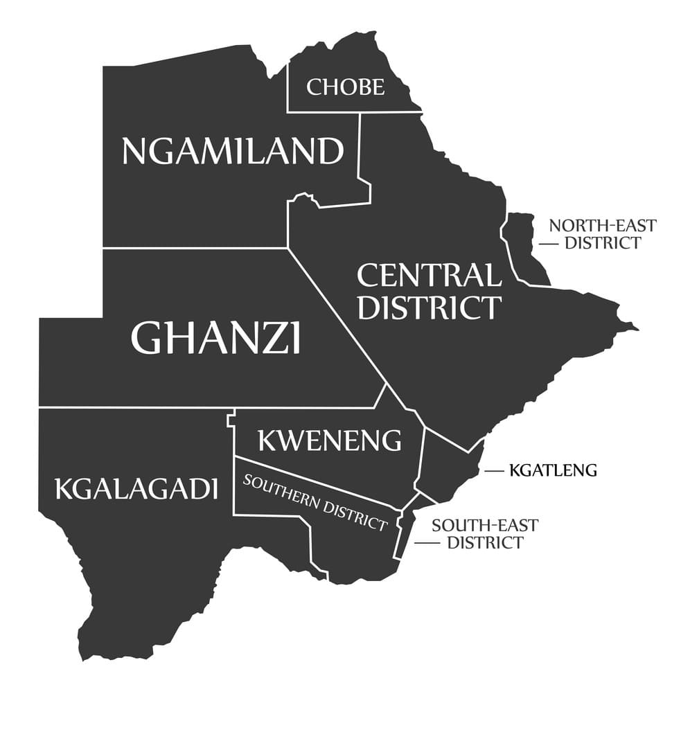 Printable Botswana Country Map