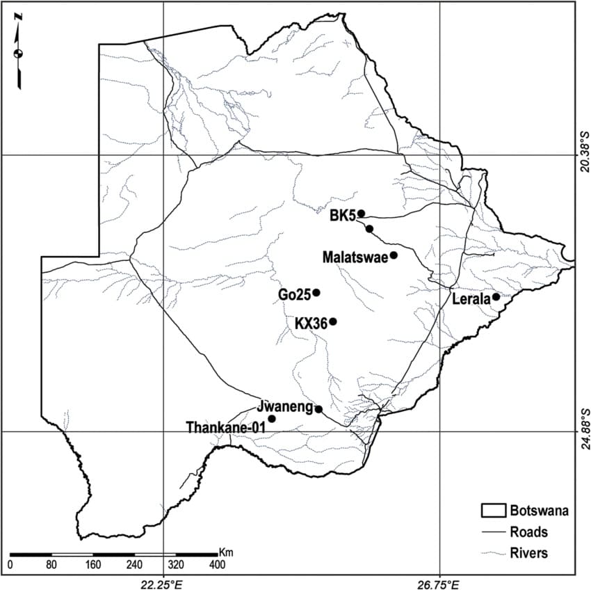 Printable Botswana Location On Map