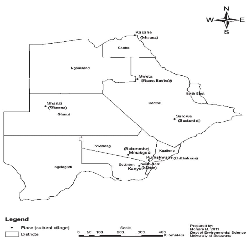 Printable Botswana Map Detailed