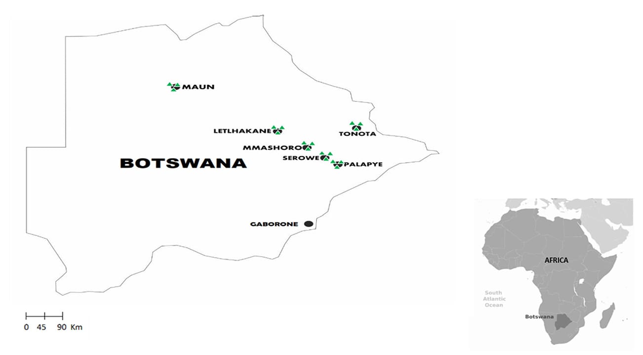 Printable Botswana On Africa Map