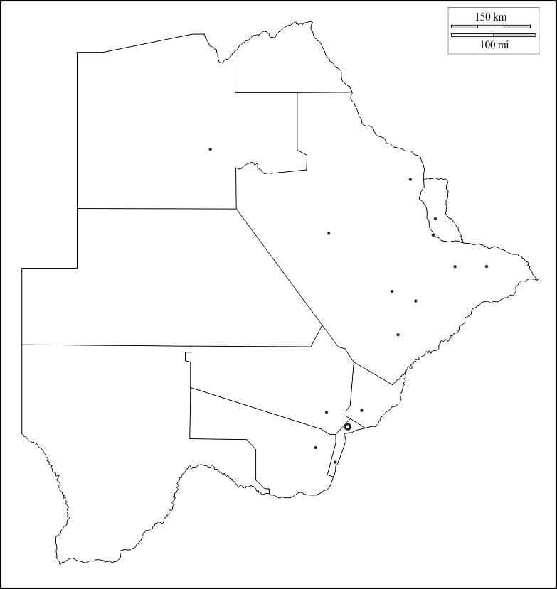 Printable Botswana On Map