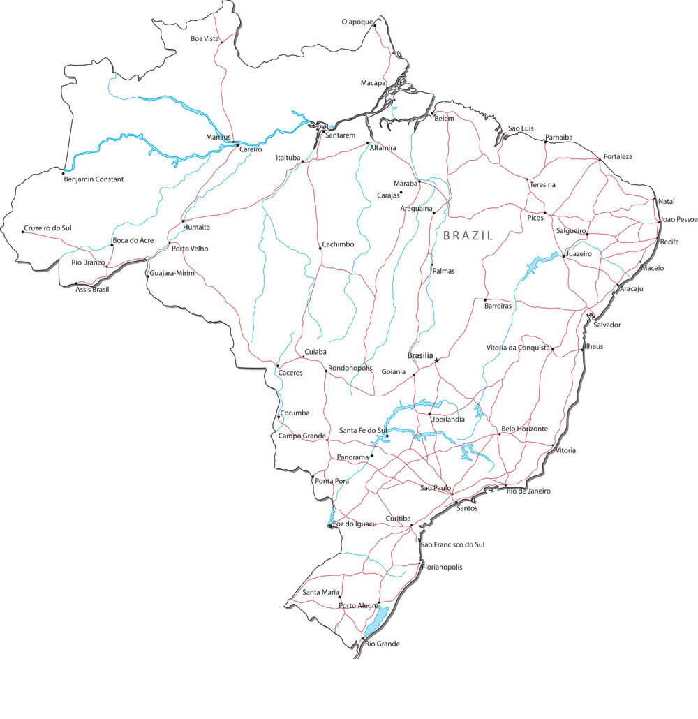 Printable Brazil Map States