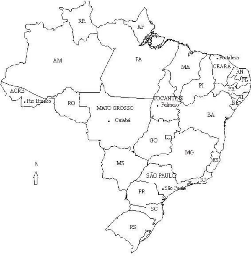 Printable Brazil Map With Cities And States