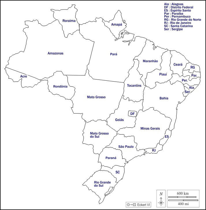 Printable Brazil Map With Cities