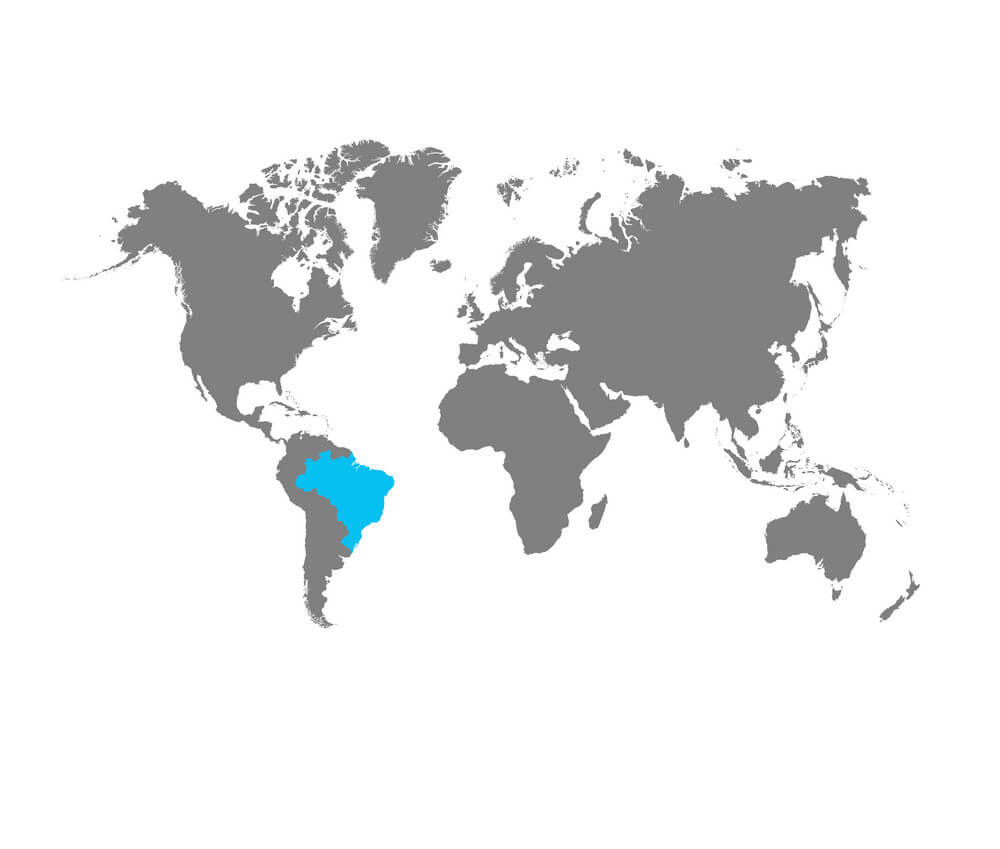 Printable Brazil World Map