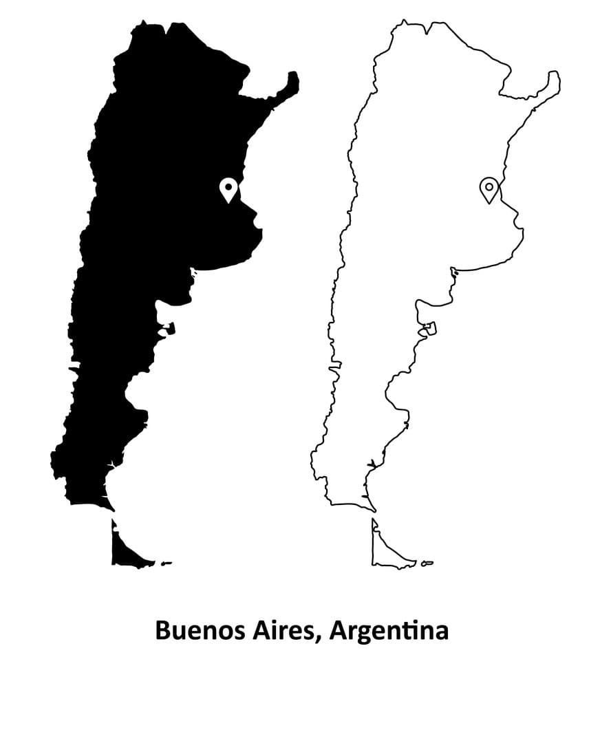 Printable Buenos Aires Argentina Map