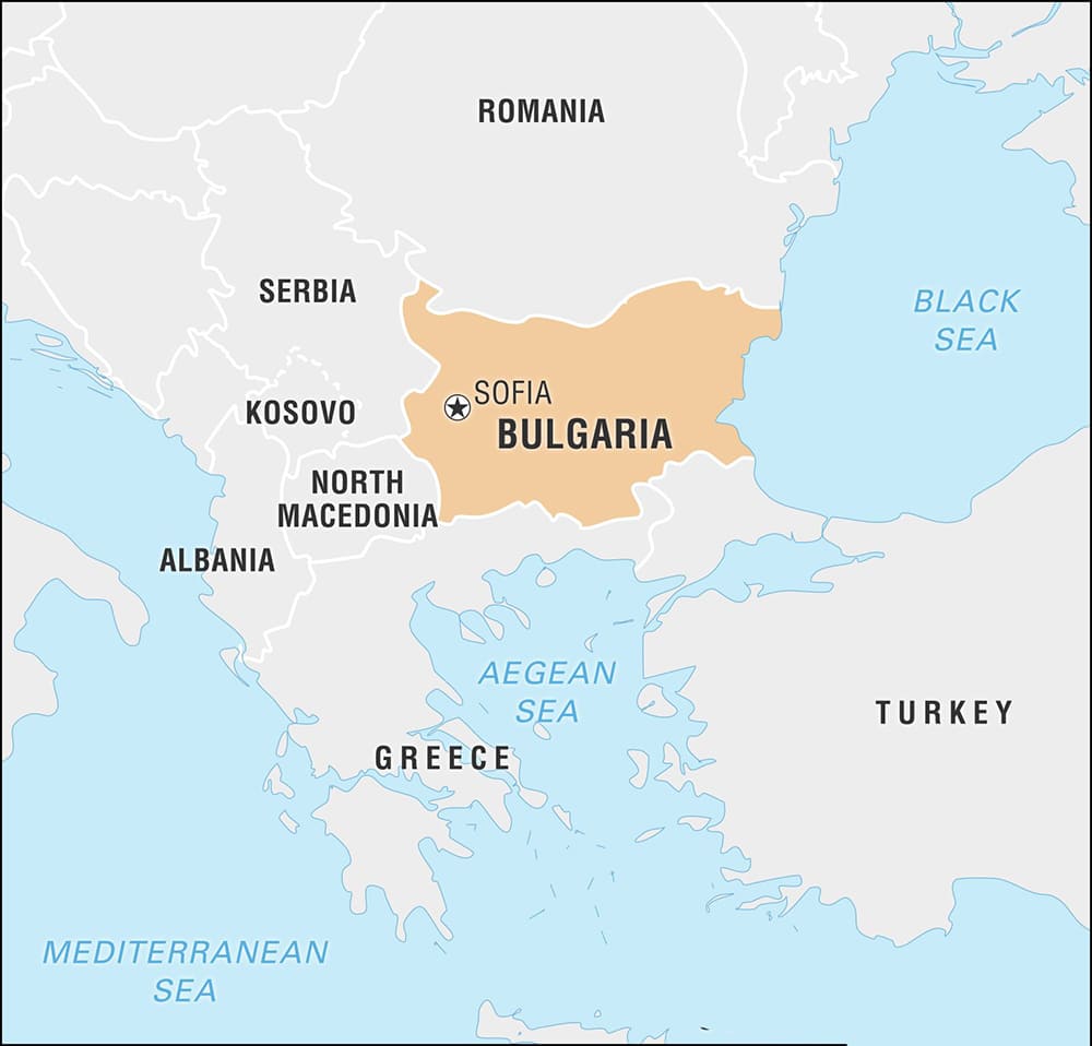 Printable Bulgaria On World Map