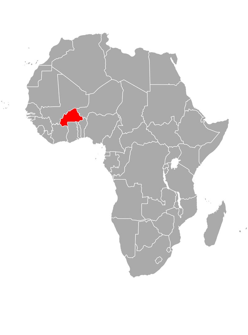 Printable Burkina Faso Map In Africa