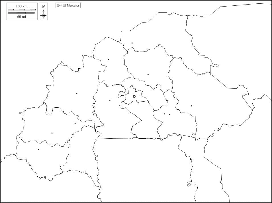 Printable Burkina Faso Map Outline
