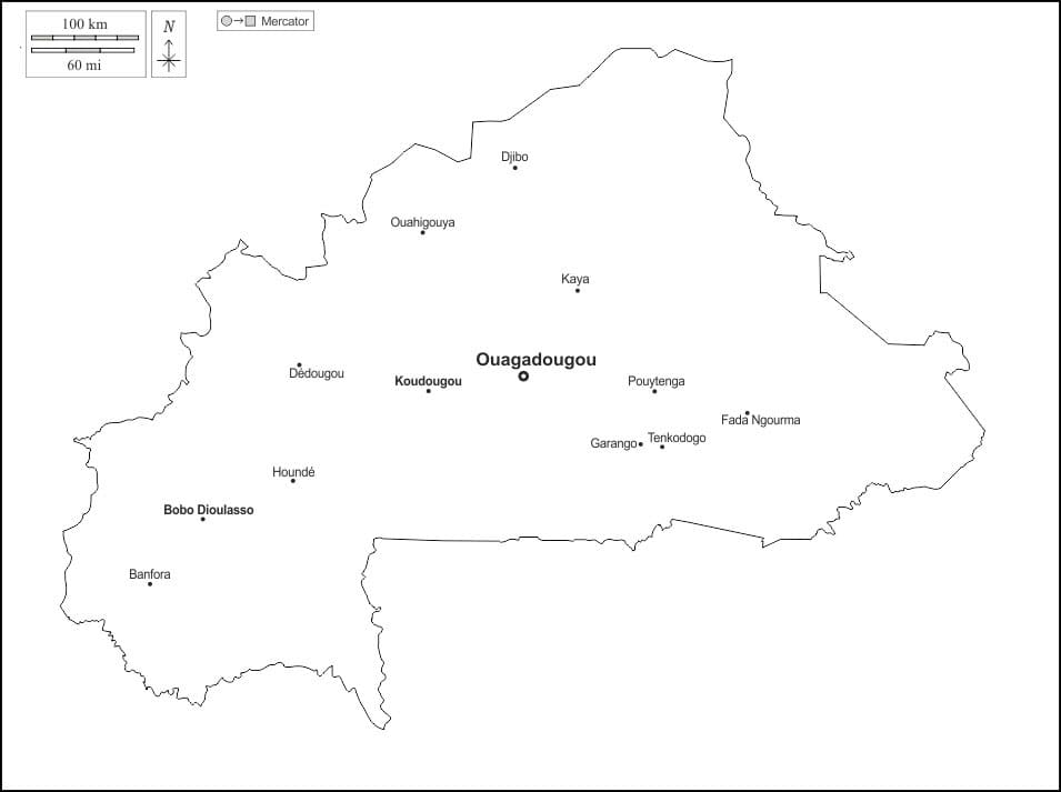 Printable Burkina Faso On The Map