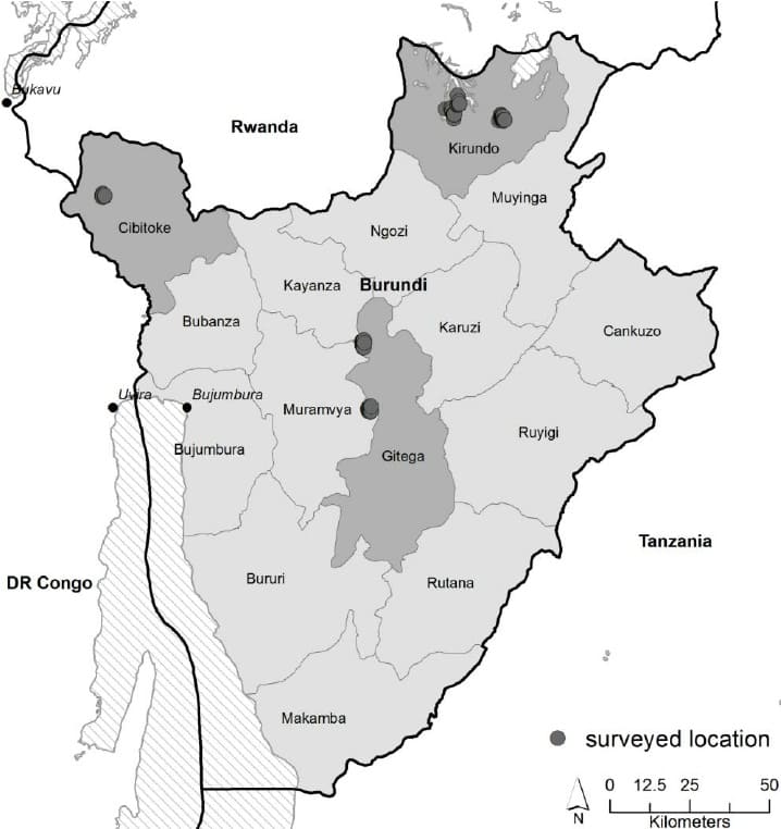 Printable Burundi Map Capital And Provinces