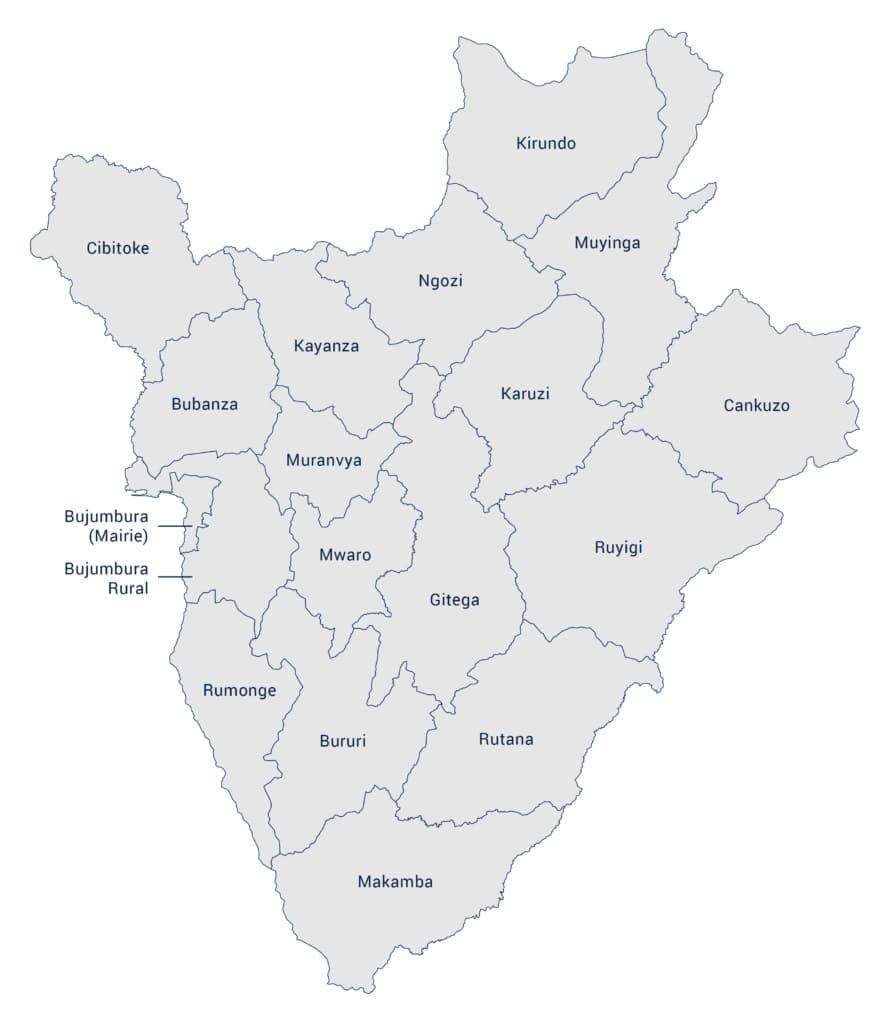 Printable Burundi Map Capital Cities And Provinces