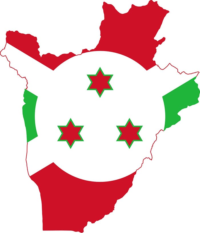 Printable Burundi Map Flag