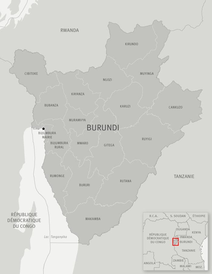 Printable Burundi Map Of Africa