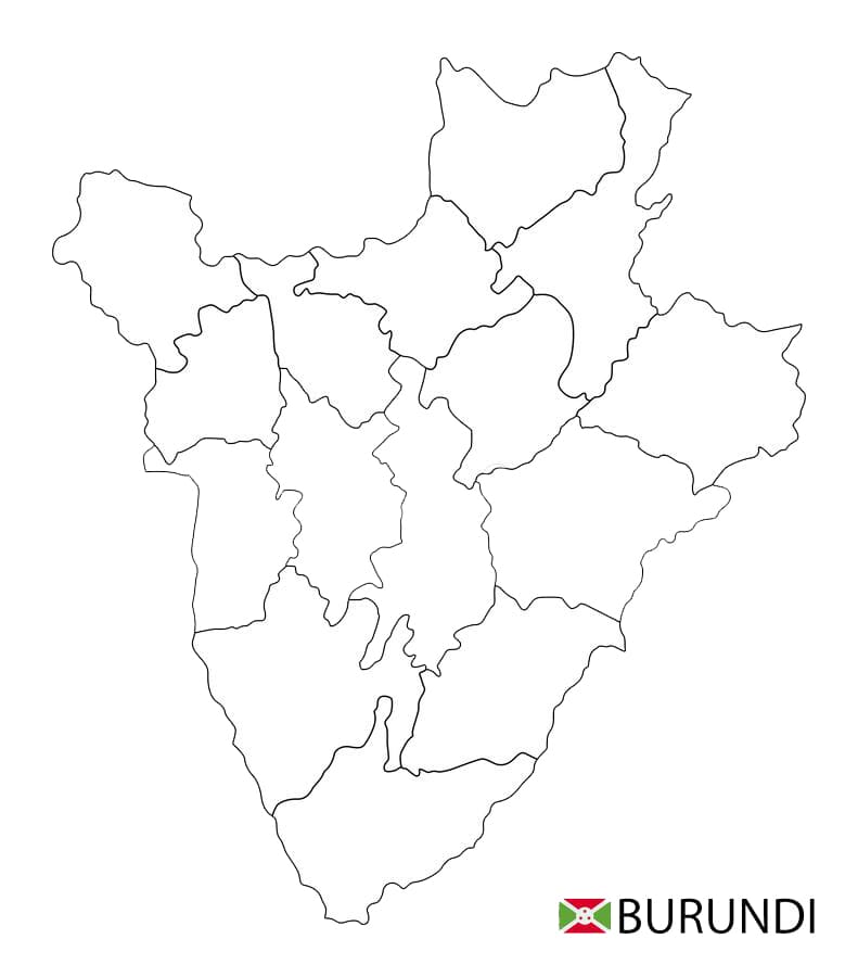 Printable Burundi Map Outline