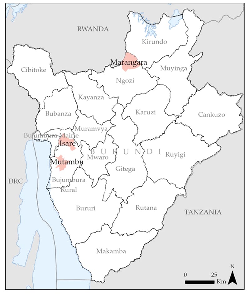 Printable Burundi On Map