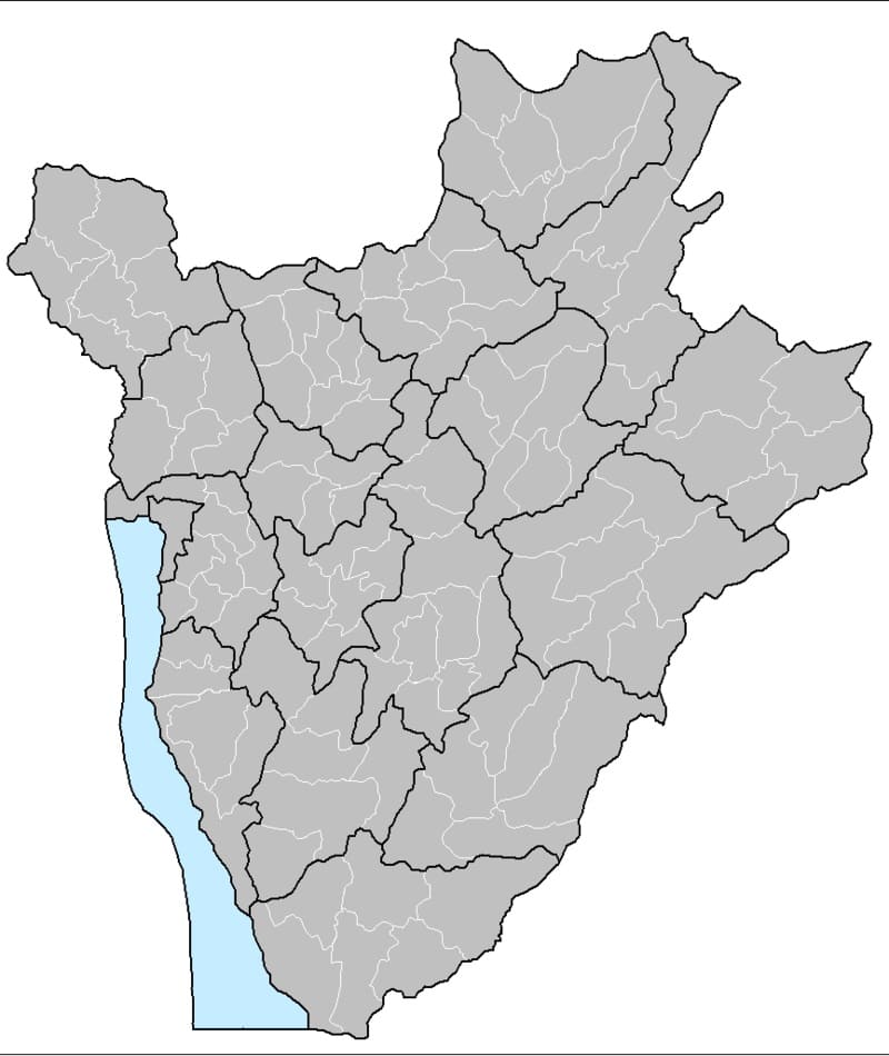 Printable Burundi Physical Map