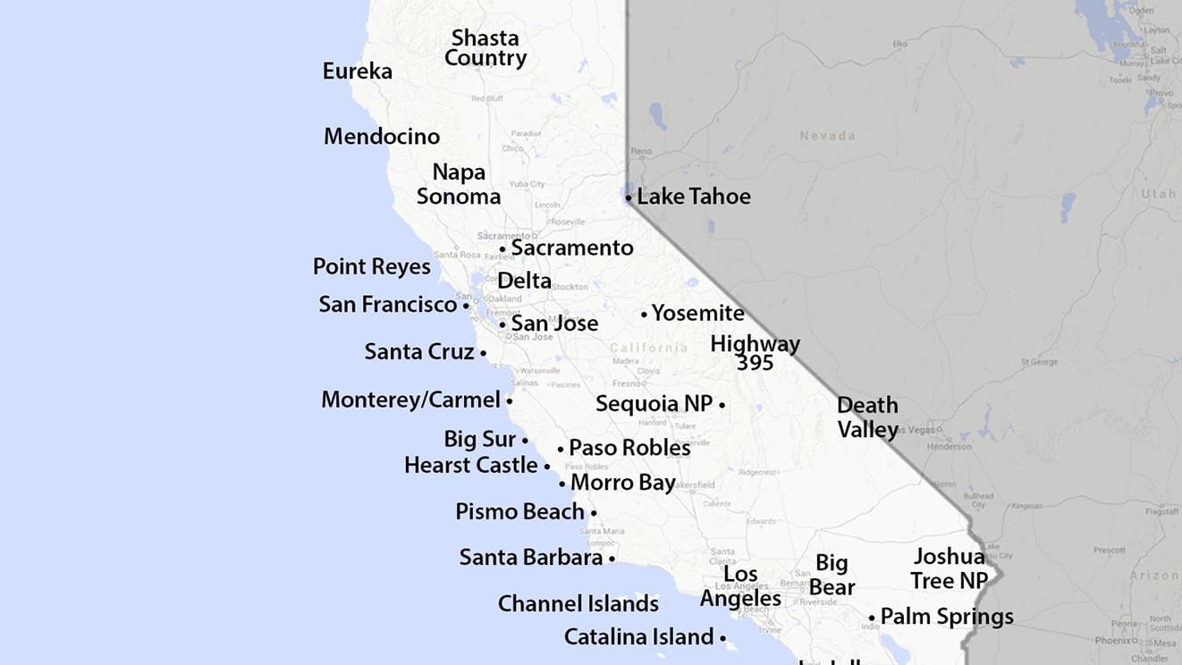 Printable California State Map