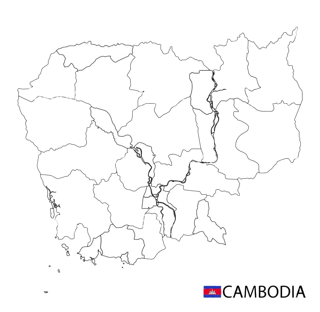 Printable Cambodia Region Map