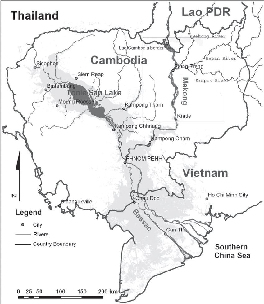 Printable Cambodia River Map