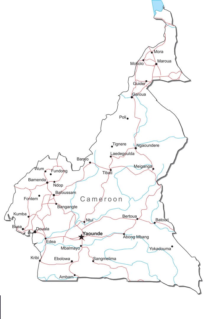 Printable Cameroon Capital Map