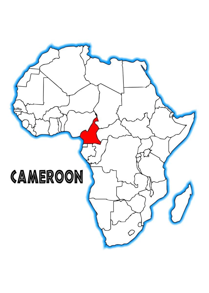 Printable Cameroon Map Africa