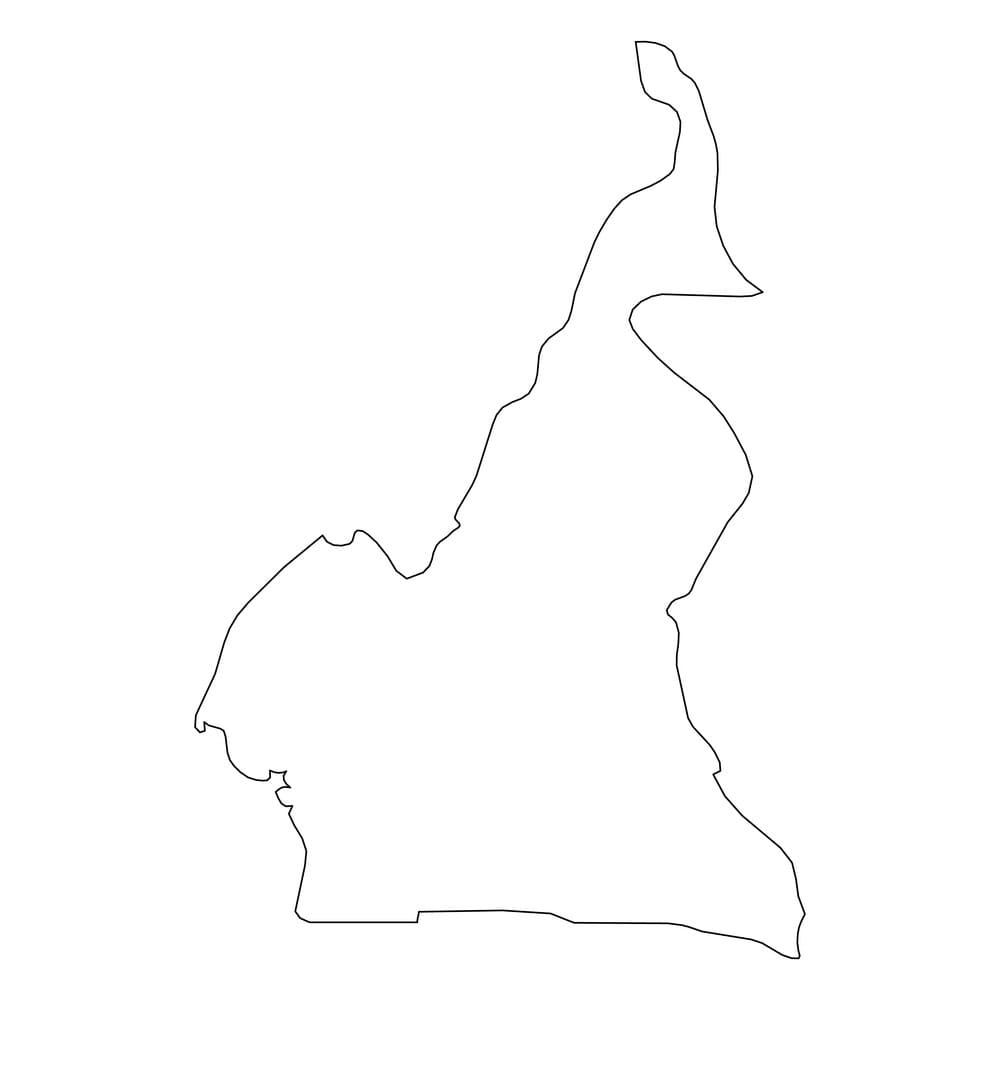 Printable Cameroon Map Outline