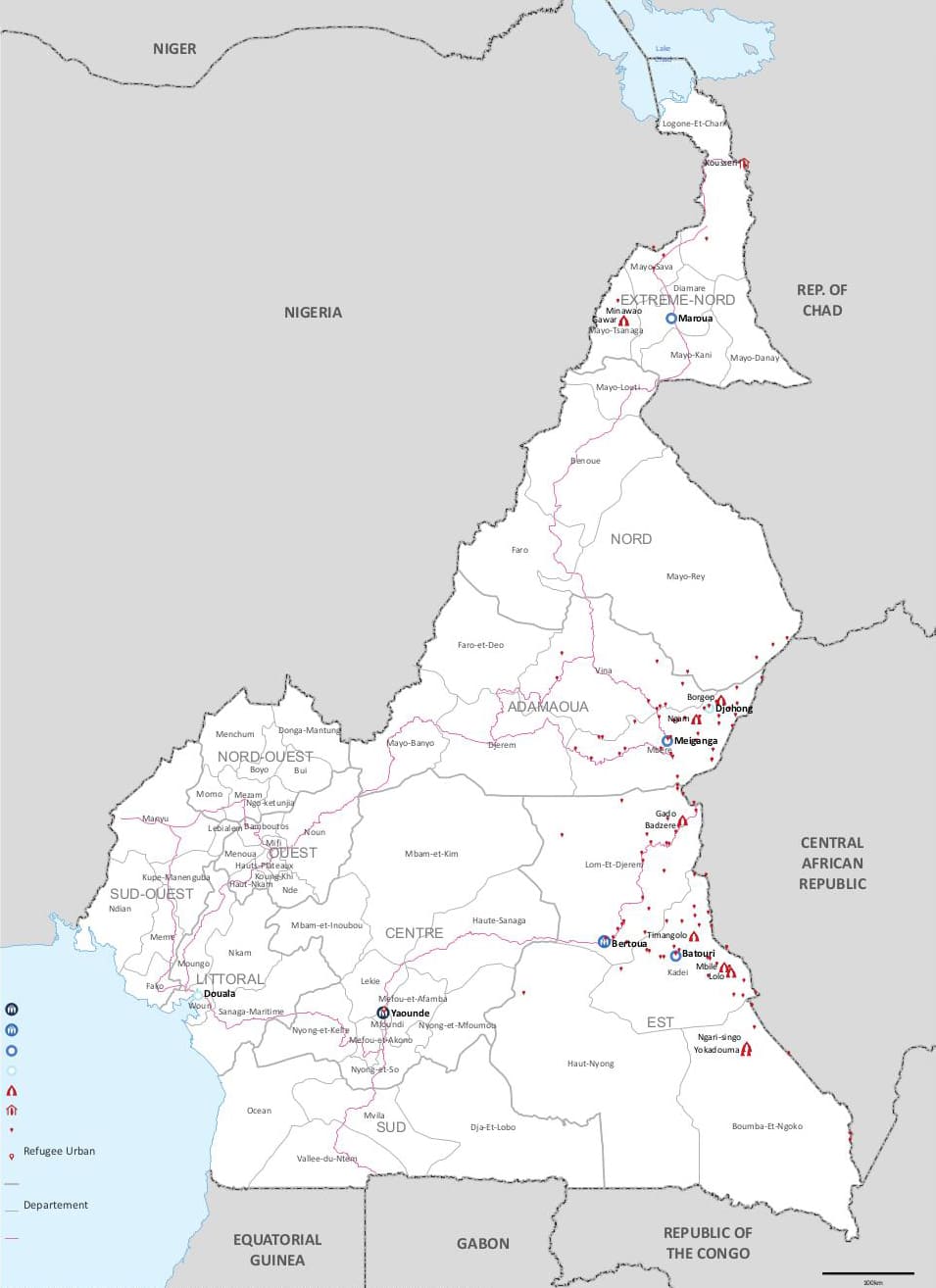 Printable Cameroon Map With Regions