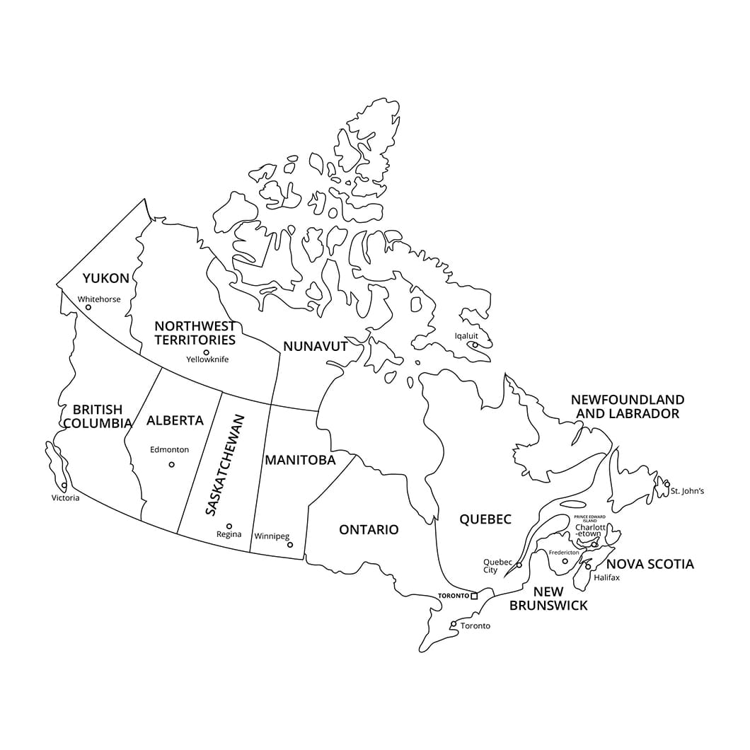 Printable Canada Map Labeled
