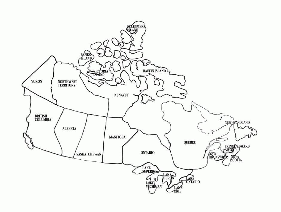 Printable Canada Map With Cities