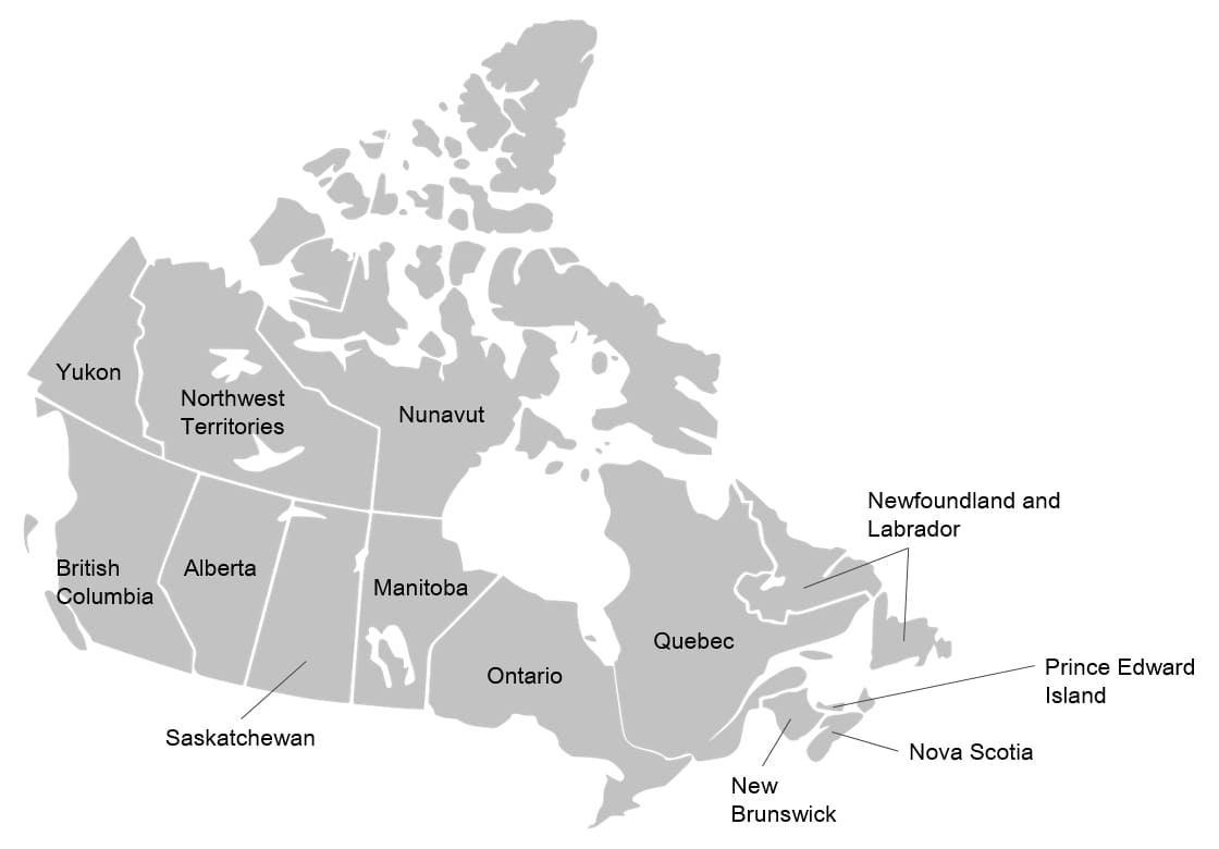 Printable Canada Political Map